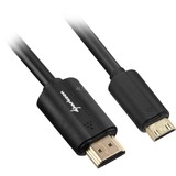Sharkoon HDMI > mini-HDMI 2.0 kabel, 1,0 meter adapter Zwart, 4K