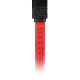 Sharkoon Sata III 90° sleeve kabel Rood, 0,45 meter