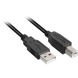 Sharkoon USB 2.0 Kabel, USB-A > USB-B 1m Zwart