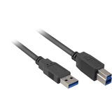 Sharkoon USB 3.0 Kabel, USB-A > USB-B Zwart, 1 meter