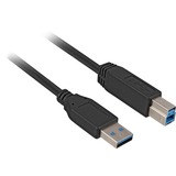 Sharkoon USB 3.0 Kabel, USB-A > USB-B Zwart, 2 meter