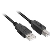 Sharkoon USB-A 2.0 naar USB-B kabel Zwart, 5 meter