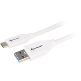Sharkoon USB-A 3.2 Gen 2 naar USB-C kabel Wit, 1 meter