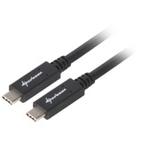Sharkoon USB-C 3.2 Gen 2 kabel Zwart, 0,5 meter	