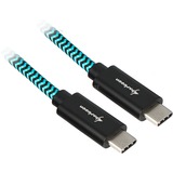 Sharkoon USB-C 3.2 Gen 2 kabel Zwart/lichtblauw, 0,5 meter
