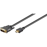 goobay DVI-D > HDMI-kabel adapter Zwart