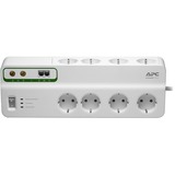 APC Stekkerdoos met overspanningsbeveiliging 8x (+Coax & Telefoon) stekkerdoos Wit, voor 8 stekkers, RJ-11, PMF83VT-GR