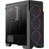 Aerocool Ore Tempered Glass midi tower behuizing Zwart | 3x USB-A | RGB | Window