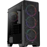 Aerocool Ore Tempered Glass midi tower behuizing Zwart | 3x USB-A | RGB | Window