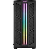 Aerocool Prime v2 midi tower behuizing Zwart | 2x USB-A | RGB | Window