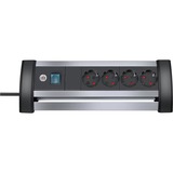 Brennenstuhl Alu-Office-Line Stekkerdoos 4-voudig Zwart/zilver, 1,8 meter
