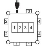 Brennenstuhl Compacte rubberen stroomverdeler BSV 3 FI/16 2 IP44 5-voudige stekkerdoos Zwart, 5x stekker, 2xCEE16A