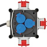 Brennenstuhl Compacte rubberen stroomverdeler BSV 3 LS E/16 2 IP44 1 meter 3-voudige stekkerdoos Zwart, 3x stekker, 3x geaard, 3x CEE