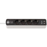Brennenstuhl Ecolor stekkerdoos 4-voudig + 2x USB stekkerdoos Wit/zwart