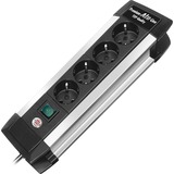 Brennenstuhl Premium-Alu-Line 4x stekkerdoos Zwart/zilver, 1391000014, voor 4 stekkers