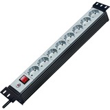 Brennenstuhl Premium-Line 19" for switch cabinets 8x stekkerdoos Zwart/lichtgrijs, 1156057018, 19"-Rack, voor 8 stekkers