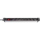 Brennenstuhl Premium-Line Technic Alu 19" 8x Aluminium/zwart, 8x stekker, 1390007018, voor 8 stekkers