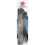 Brennenstuhl Secure-Tec 19500A +surge protection 6x 6-voudige stekkerdoos Antraciet, 6x stekker, 1159540376, voor 6 stekkers
