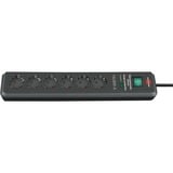 Brennenstuhl Secure-Tec 19.500A stekkerdoos met overspanningsbeveiliging 6-voudig stekkerdoos Antraciet, 2 meter
