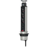 Brennenstuhl Tower Power stekkerdoos met USB stekkerdoos Zilver/zwart