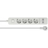 DeLOCK 4-weg stekkerdoos met USB-poorten stekkerdoos Wit