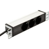 Digitus 1HE Aluminium stekkerdoos 3-voudig 10" 1U