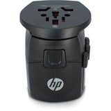 HP Reisadapter World Plug Zwart, 2x USB