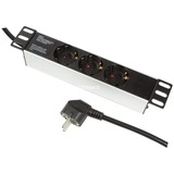 LogiLink PDU3B01 10" PDU 1.0U met 3x safety sockets stekkerdoos Zwart/aluminium