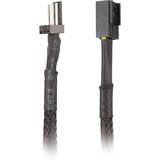 Sharkoon 3-Pin Y-Kabel splitterkabel Zwart, 20cm, Sleeve