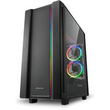 Sharkoon REV220 Tower-behuizing Zwart | 2x USB-A 2.0 | 2x USB-A 3.2 (5 Gbit/s) | 2x Audio | Window-kit