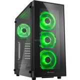 Sharkoon TG5 tower-behuizing Zwart/groen, 2x USB-A 2.0, 2x USB-A 3.2 (5 Gbit/s), 2x Audio, Window-kit