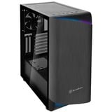 SilverStone SETA A1 midi tower behuizing Zwart/titanium | 2x USB-A | 1x USB-C | RGB | Tempered Glass