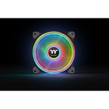 Thermaltake Riing Quad 12 RGB Radiator Fan TT Premium Edition 3 Pack case fans Zwart, 3 stuks, 120 x 120 x 25 mm, 3 stuks, Incl. controller
