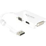 DeLOCK DisplayPort > VGA/HDMI/DVI adapter Wit, 0,16 meter