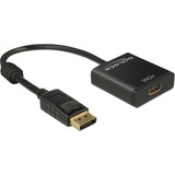 DeLOCK DisplayPort naar HDMI adapter Zwart, 0,2 meter