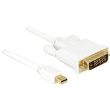 DeLOCK mini DisplayPort naar DVI 24+1 kabel, 1 m adapter Wit