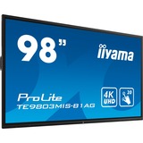 iiyama Prolite TE9803MIS-B1AG 98" 4K Ultra HD Public Display Zwart, 4K, VGA, HDMI, USB, LAN, WiFi, Audio, Touch, Android