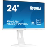 iiyama Prolite XUB2492HSU-W1 23.8" Monitor Wit, HDMI, DisplayPort, VGA, USB-A 2.0, 2x USB-B 2.0