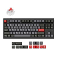 Lemokey L4-C1 RGB mechanisch toetsenbord Zwart, US lay-out (QWERTY), Keychron Super Red, 80% (TKL)	, RGB leds, Double-shot PBT, hot swap, 2.4 | Bluetooth | USB-C