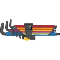 Wera 950/9 Hex-Plus Multicolour Imperial 2 Stiftsleutelset, inch, 9-delig Zwart, BlackLaser