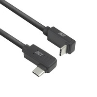 ACT Connectivity USB 3.2 USB-C (omhoog/omlaag haaks) naar USB-C (links/rechts haaks) kabel Zwart, 10 Gbit/s, 60W, 1 meter