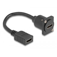 DeLOCK D-Type HDMI cable female to female kabel Zwart, 20cm
