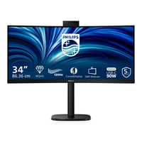Philips 34B2U3600CH 34" Curved UltraWide monitor Zwart, 2x HDMI, DisplayPort, 3x USB-A, USB-B, USB-C, RJ-45