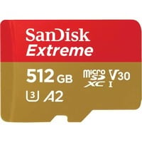SanDisk Extreme microSDXC 512 GB  geheugenkaart UHS-I U3, Class 10, V30, A2, incl. Adapter