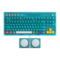 8BitDo Retro 87 Mechanical Keyboard - N64 30th edition Blauw, US lay-out (QWERTY), 80% (TKL), PBT keycaps, Bluetooth 5.0, Wireless 2.4G, USB