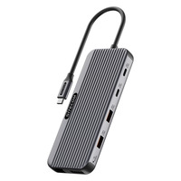 Sitecom 8-in-1 USB-C Power Delivery Multiport Adapter Pro dockingstation Zwart