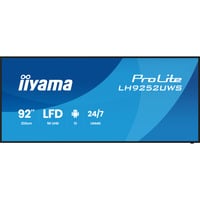 iiyama ProLite LH9252UWS-B1AG 92" Ultra Wide Public Display Zwart, HDMI, DisplayPort, USB-C, LAN, WiFi 6E, BT 5.2, Audio, Android 13 OS
