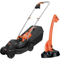 BLACK+DECKER 1000W 32cm Grasmaaier + 250W Grastrimmer Zwart/oranje, gazons tot 250m²