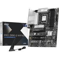 MSI MSI PRO Z890-S WIFI6E socket 1851 moederbord Zwart/zilver, RAID, 2.5Gb-LAN, Wi-Fi 7, BT 5.4, Sound, ATX