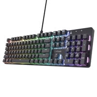 Trust GXT 871 Zora Mechanisch gamingtoetsenbord, gaming toetsenbord Zwart, US lay-out, Huano Red